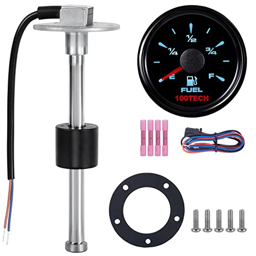 100TECH High Resolution Fuel Sending Unit and Gauge Kit 7"(180mm) SUS316 Stainless Steel Gas Sensor Sender for Boat Truck Camper RV Water Level Sensor 240-33ohms - Image 1