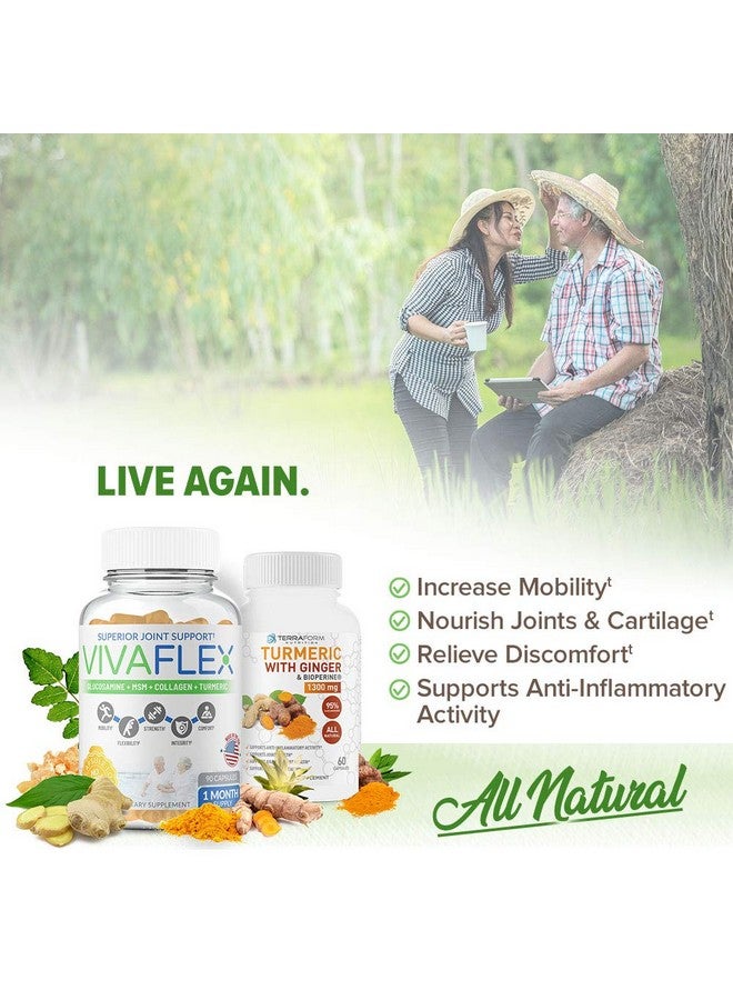 Terraform Nutrition Joint Relief Combo Pack - Vivaflex Plus Turmeric Curcumin with Ginger - Best Supplements for Joint & Knee Relief - 1 Month Supply - Image 5