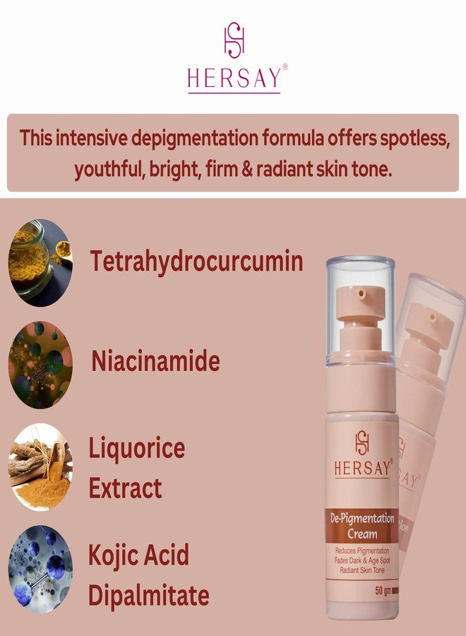 Hersay De Pigmentation Cream Moisturizer For Face & Body |Reduces Dark & Age Spots | Gives a Brighter Even Skin Tone | Applicable on Face, Underarms, Hands, Neck & Legs | For Women & Men | 50 ml - Image 5