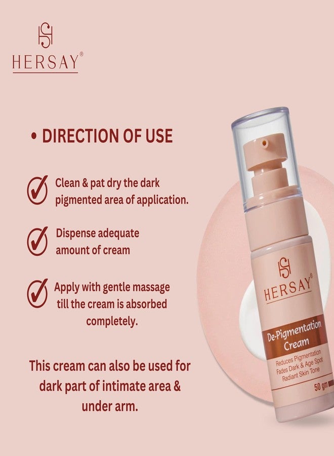 Hersay De Pigmentation Cream Moisturizer For Face & Body |Reduces Dark & Age Spots | Gives a Brighter Even Skin Tone | Applicable on Face, Underarms, Hands, Neck & Legs | For Women & Men | 50 ml - Image 3