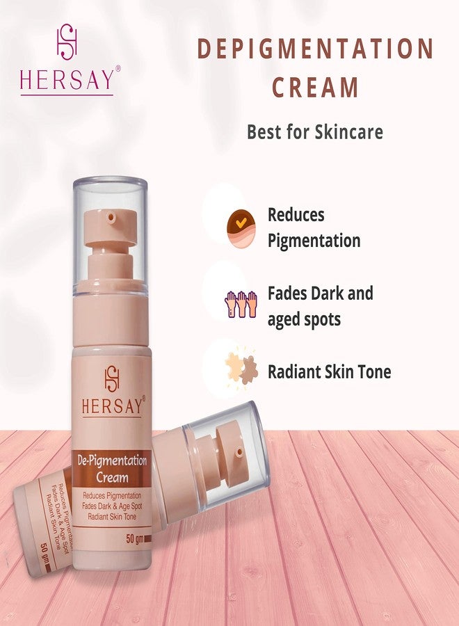 Hersay De Pigmentation Cream Moisturizer For Face & Body |Reduces Dark & Age Spots | Gives a Brighter Even Skin Tone | Applicable on Face, Underarms, Hands, Neck & Legs | For Women & Men | 50 ml - Image 2