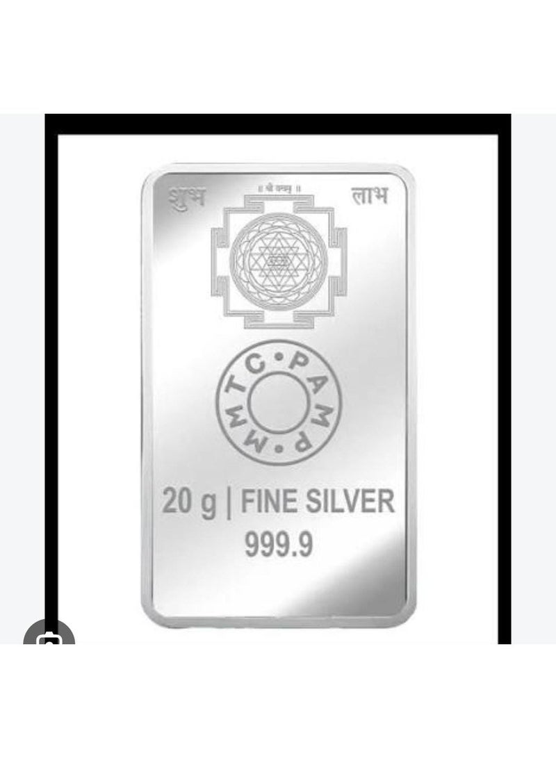 MMTC-PAMP PAMP-MMTC 999.9 FINE PURE SILVER BAR LAKSHMI JI 20GRAMS - Image 2