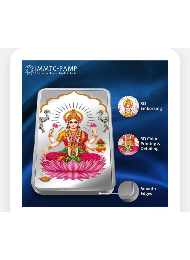 MMTC-PAMP PAMP-MMTC 999.9 FINE PURE SILVER BAR LAKSHMI JI 20GRAMS - Image 4