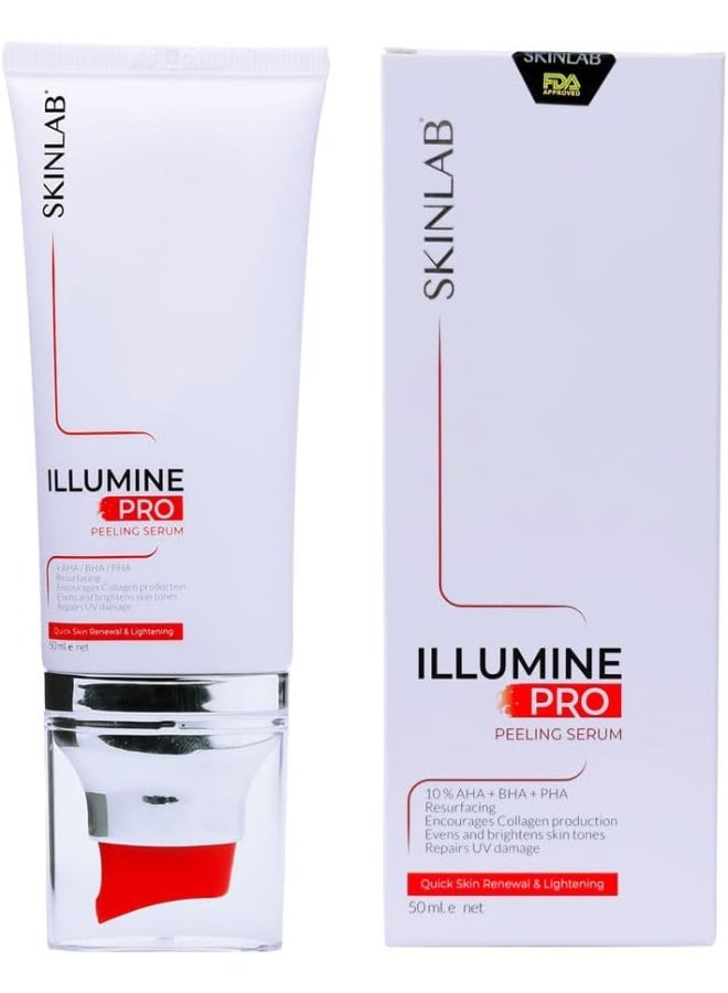 SKINLAB ILLUMINE PRO Serum| Face Peeling Solution| Glycerin, Vitamin B3, Aloe Vera| 50ml - Image 1