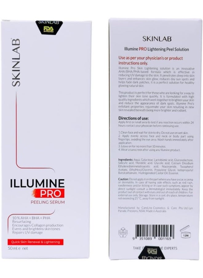 SKINLAB ILLUMINE PRO Serum| Face Peeling Solution| Glycerin, Vitamin B3, Aloe Vera| 50ml - Image 5