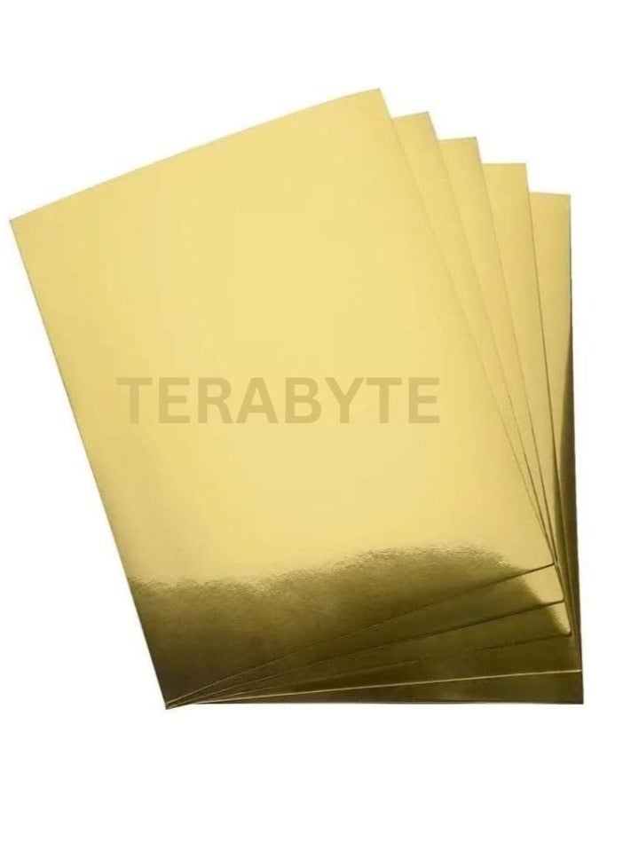 Terabyte Gold Color Paper 250 GSM for Wedding Card, Invitation Card, Decoration Color Paper, Paper that Sparkles and Shines Gold Colored Paper (10 Sheets - A4) - Image 1