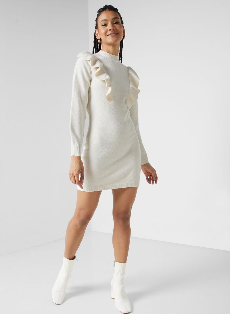 Miss Selfridge Ruffled Sweater Dress - Image 4