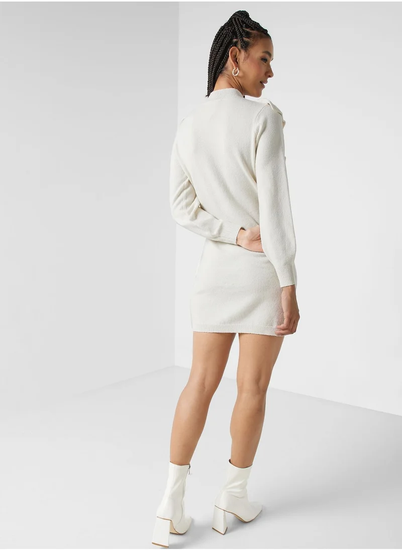 Miss Selfridge Knitted Frill Dress