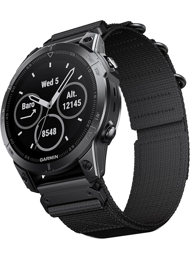 Dado Nylon Three Buckle Desing Watch Strap 22 Mm Compatible With Garmin Fenix 7 Fenix 5P Approach S62 S60 Fenix 6 Fenix 5 6 Pro 5 Plus Nylon Quick Fit Strap - Image 2
