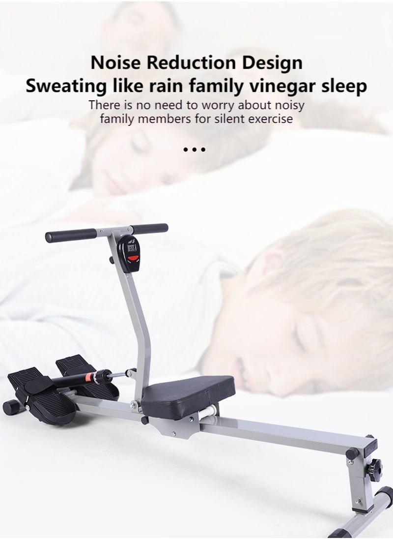 Foldable Hydraulic Rowing Machine - 12-Level Silent Resistance/120kg Capacity, Perfect for Saudi Home Fitness