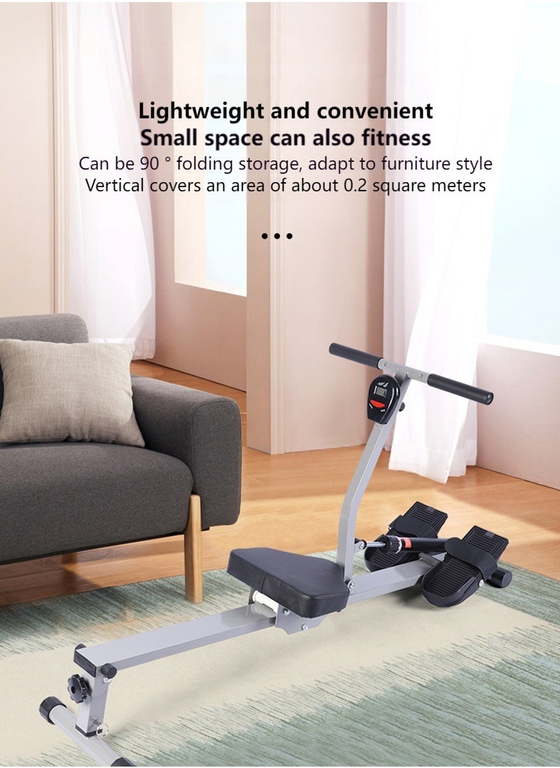 Foldable Hydraulic Rowing Machine - 12-Level Silent Resistance/120kg Capacity, Perfect for Saudi Home Fitness