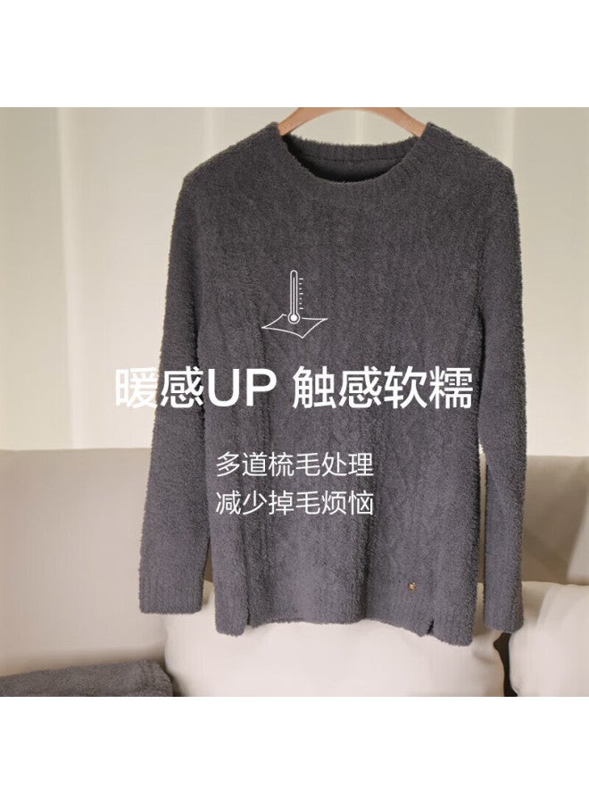 Aimer Half Velvet Autumn Winter Thermal Insulation Anti-static Pajama Set For Men Ns43k421 Gray 185