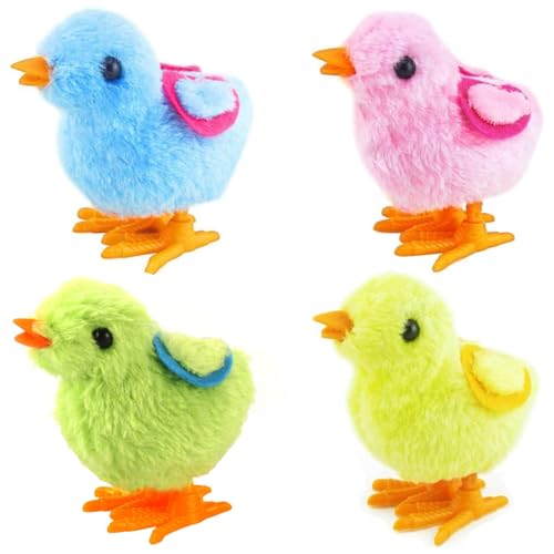 Audaisyly Chick Bunny Wind Up Toys for Kids 4 PCS Clockwork Novelty Jumping Hopping Toy for Easter Egg Hunt Basket Stocking Party Birthday Gift - Image 1