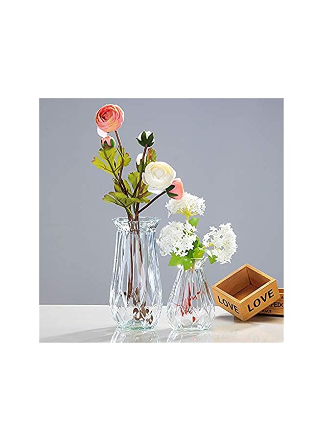 The Bros Glass Vase Decorative Vase Desktop Vase Transparent Vase Set Bedroom Living Room，Decorative Vase for Home Decor, Living.-Pink - Image 2
