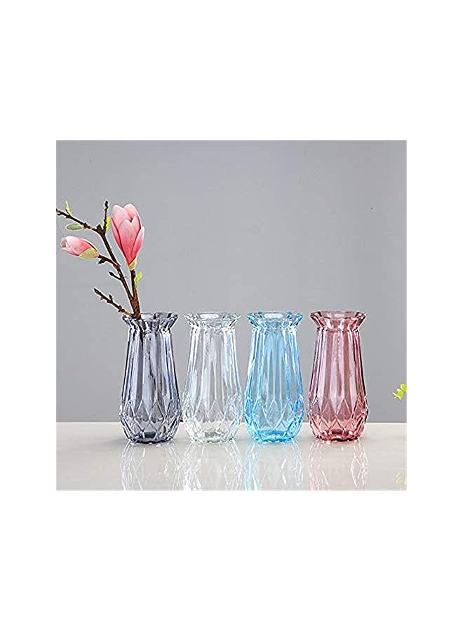 The Bros Glass Vase Decorative Vase Desktop Vase Transparent Vase Set Bedroom Living Room，Decorative Vase for Home Decor, Living.-Pink - Image 4