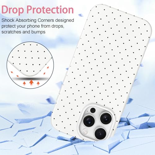 Hython for iPhone 13 Pro Max Case Cute Polka Dot Aesthetic Design Simple Cover 6.7", Thin Slim Anti-Scratch Soft TPU Bumper Shockproof Rubber Protective Phone Cases for Women Girls Girly Boys, White - Image 4