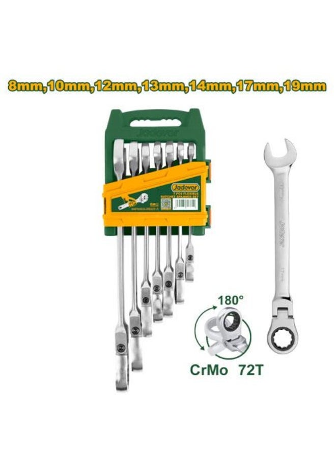 Jadever - jadever 7 Pcs flexible ratchet spanner set JDSP5207 - Image 1