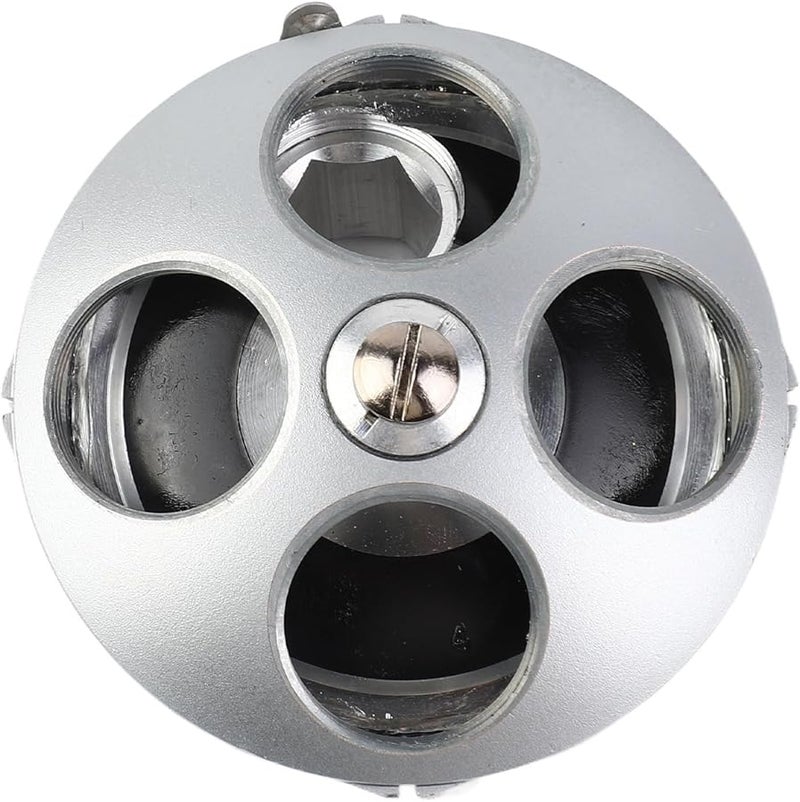 Premium Aluminum Alloy 4 Hole Revolving Nosepiece RMS Objective Lens Adapter for Biological Microscope - Image 1