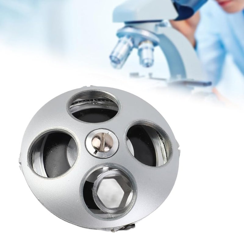 Premium Aluminum Alloy 4 Hole Revolving Nosepiece RMS Objective Lens Adapter for Biological Microscope - Image 4