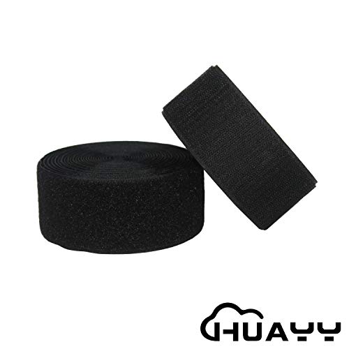 HUAYY Sew on Hook and Loop Style,Non-Adhesive Nylon Strips Fabric,2 Inches Width 5 Yards Length,Black (2in x 5yd) - Image 3