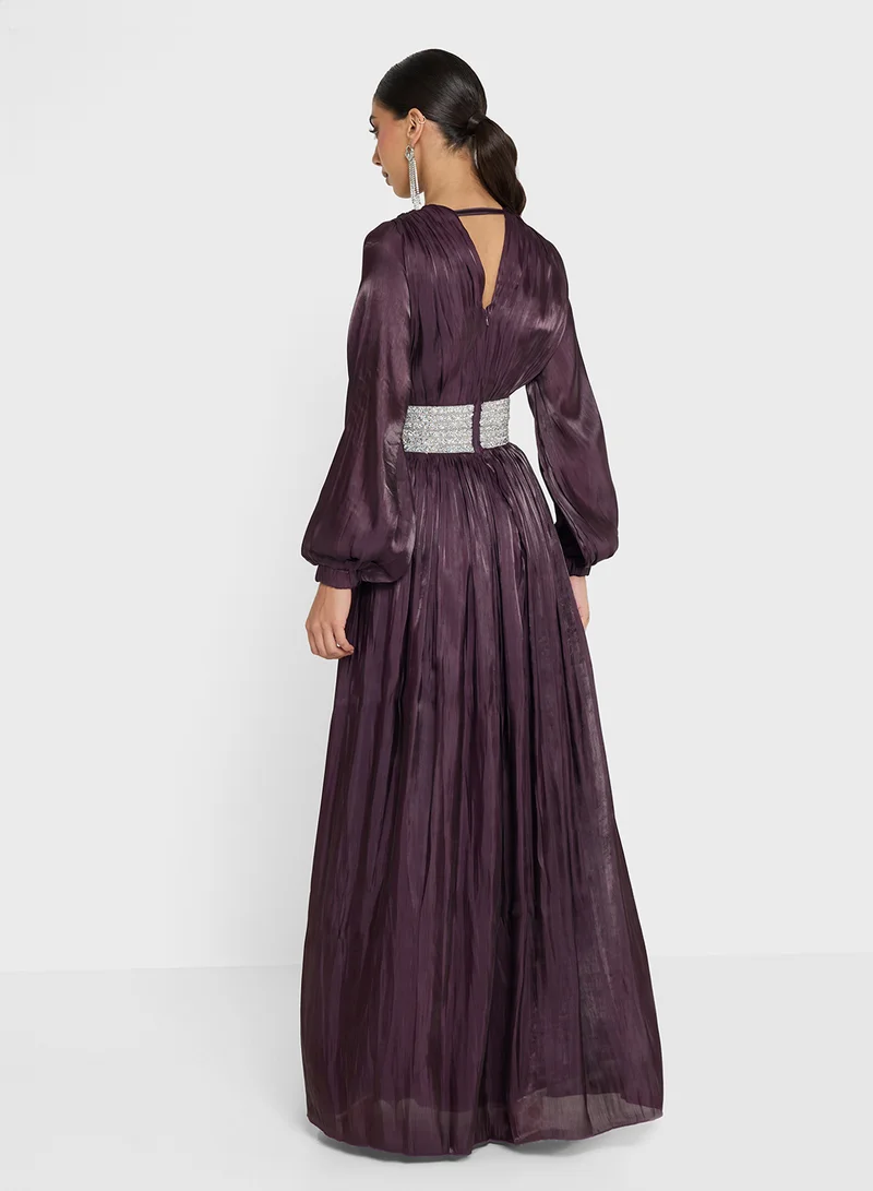 جولدن ابل Embellished Belt Dress