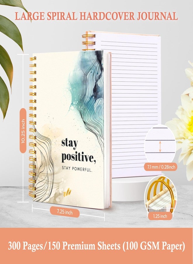 Only Zest Hardcover Spiral Journal, 10.25" x 7.25", 300 Pages Large College Ruled Notebook for Women, Ideal for Writing, Journaling, Note-Taking, Work, School - Image 2