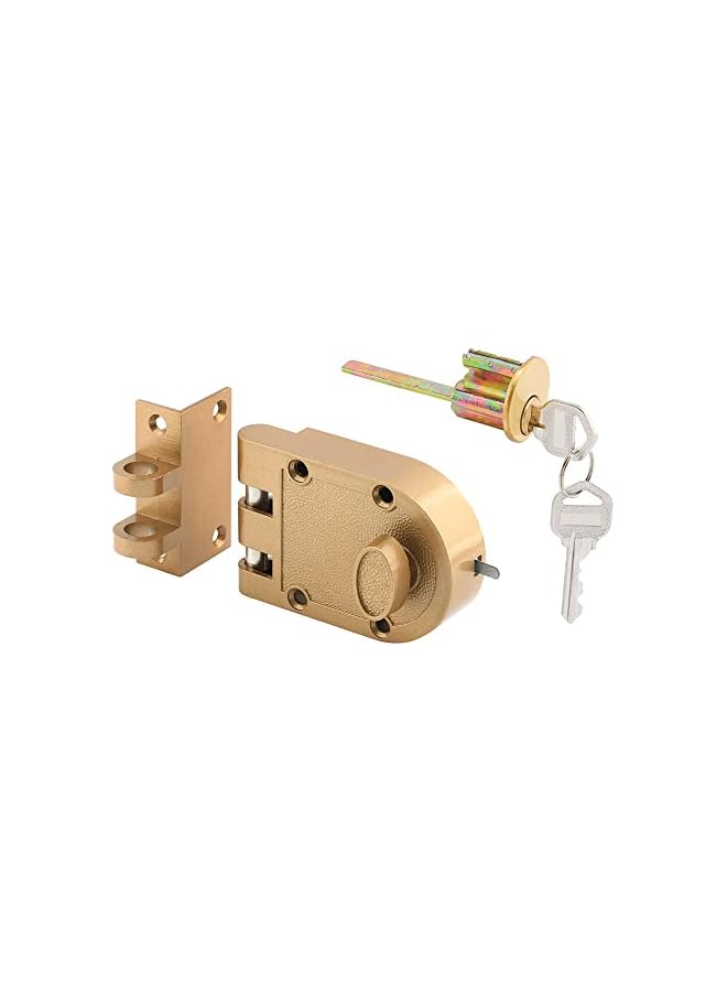 PROMASS promass U 9970 Deadlock – Jimmy-Resistant Design Prohibits Forced Entry By Spreading Of Door Frames Single Cylinder Diecast Metal Lock With A Brass Finish And Angle Strike  - Image 3