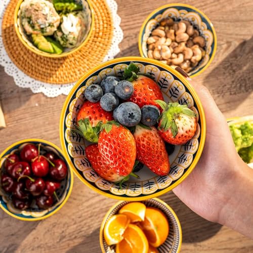 P-PLUS INTERNATIONAL Maggi Ceramic Bowl Set - for Noodles, Breakfast, Cereal, Soup - Aesthetic Kitchen Items (Set of 4, Random Pattern) - Image 3