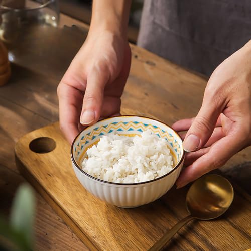 P-PLUS INTERNATIONAL Maggi Ceramic Bowl Set - for Noodles, Breakfast, Cereal, Soup - Aesthetic Kitchen Items (Set of 4, Random Pattern) - Image 5