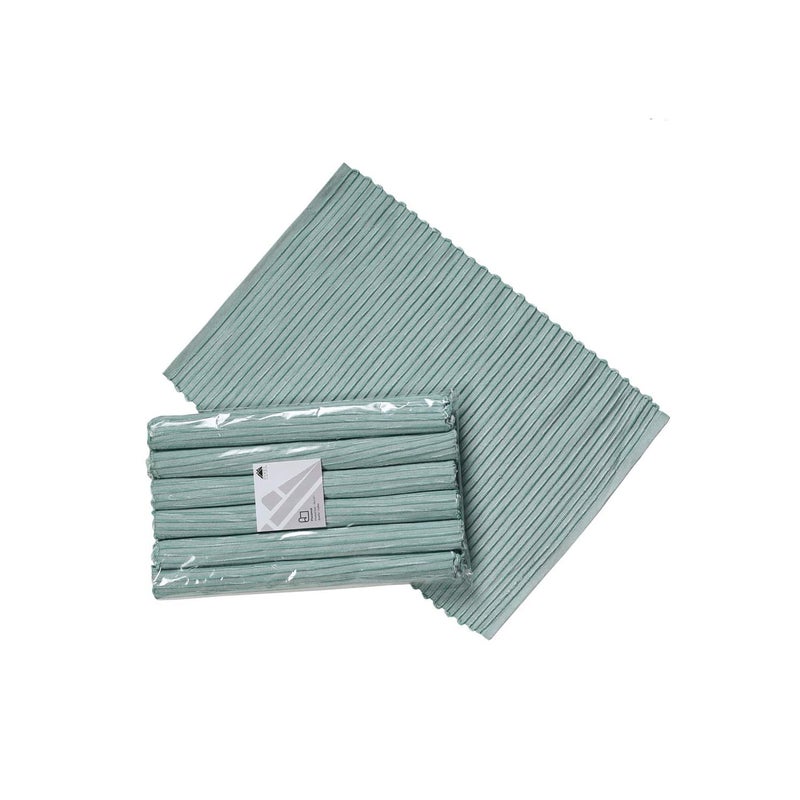 PIXEL HOME Solid Cotton Placemat Set for Dining Table and Kitchen, Green - 6 Pieces - Image 1