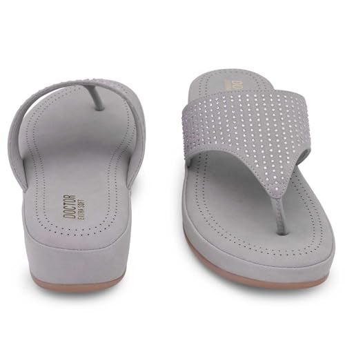 DOCTOR EXTRA SOFT Women's Fashionable Stylish Orthopedic Memory Foam Thong Slippers/Flip Flops|Comfortable & Lightweight|Breathable & Anti-Slip| Casual Slip-on Sandals for Ladies/GirlsD-626 - Image 4