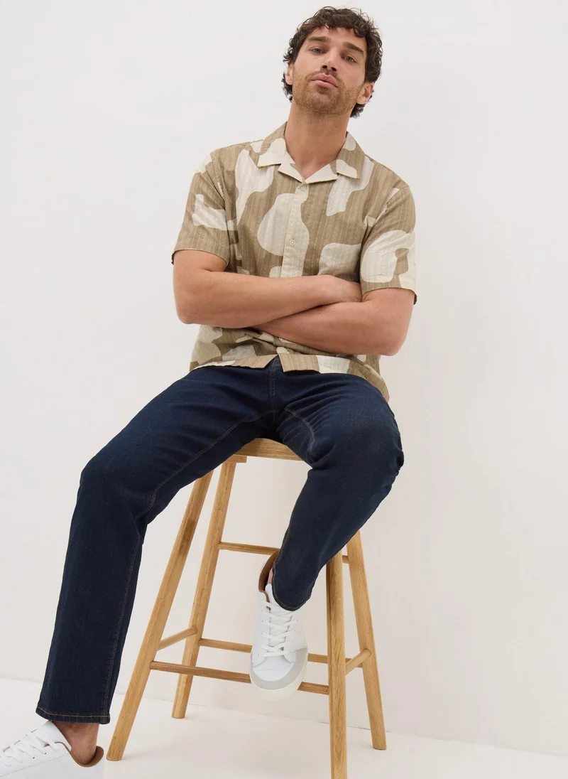 Matalan Stone Abstract Short Sleeve Shirt