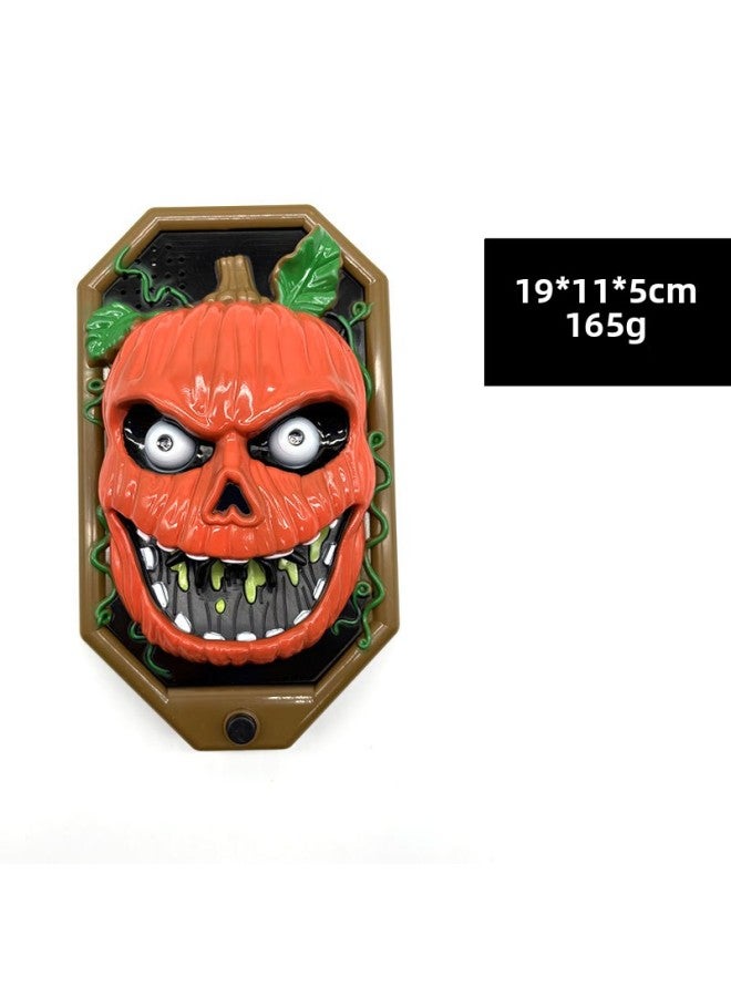 Loquat Skull Doorbell Haunted House Horror Skull Props Party Party Decoration Haunted House Scary Electric Doorbell-Color:White Skull - Image 3