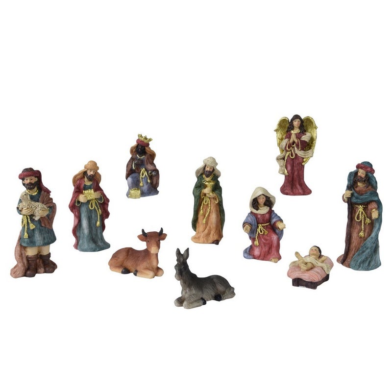 Kaemingk Nativity Set – Polyresin Christmas Holiday Decoration, Festive Xmas Tabletop Scene, Religious Home Décor, Seasonal Holiday Collectible Ornament