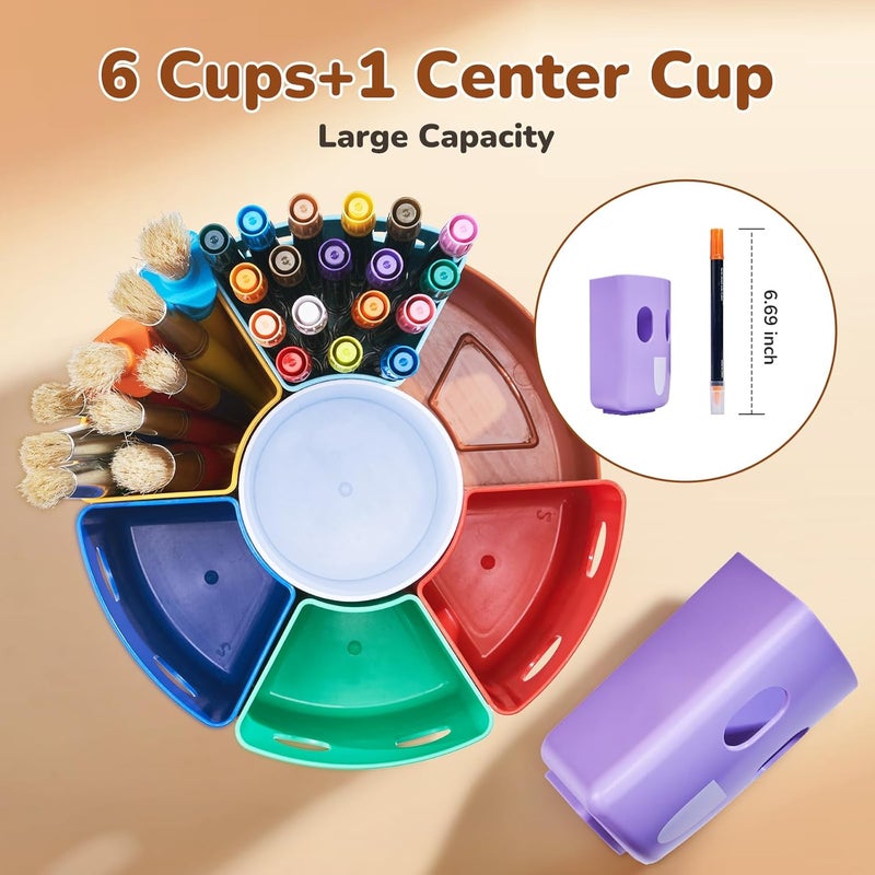 Gamenote Rotating Art Supply Storage Organizer - Lazy Susan Office School Supplies for Kids Desk Organizers and Storage Homeschool Supplies Craft Caddy Classroom Organization (Small) - Image 2