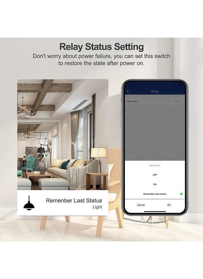 3CH Zigbee Mini Smart Switch Relay Module Support 2 Way Control Switch for Smart Home Automation, Works with Alexa  Home