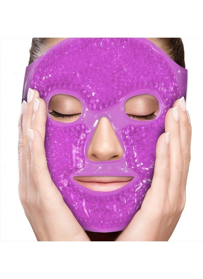 Perfecore PerfeCore Facial Mask Get Rid of Puffy Eyes Migraine Relief, Sleeping, Travel Therapeutic Hot Cold Compress Pack Gel Beads, Spa Therapy Wrap for Sinus Face Puffiness Headaches Gel Mask  - Image 1