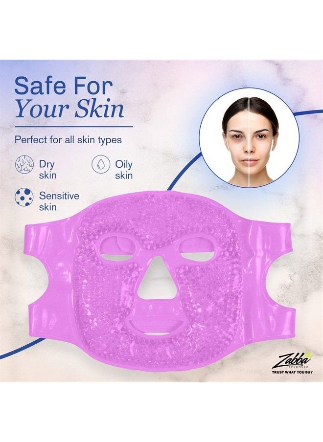 Perfecore PerfeCore Facial Mask Get Rid of Puffy Eyes Migraine Relief, Sleeping, Travel Therapeutic Hot Cold Compress Pack Gel Beads, Spa Therapy Wrap for Sinus Face Puffiness Headaches Gel Mask  - Image 4