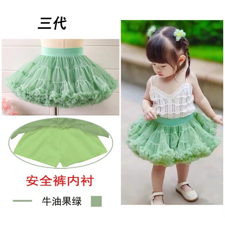 Children'S Tutu Skirt Girls' Skirt Pruffled Skirt Baby Princess Skirt Mesh Skirt Dance Chug Skirt - Image 1
