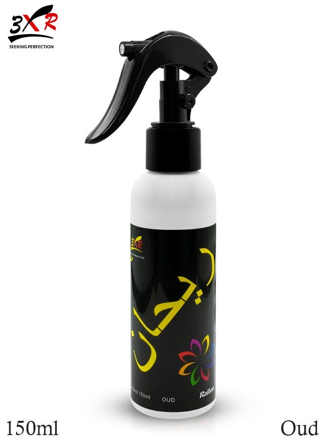 3 اكس ار معطر جو بخاخ برائحة العود من 3XR، 150 مل، غير رذاذ، أساسه زيت عطري، رائحة تدوم طويلاً، آمن للأطفال والحيوانات الأليفة، يزيل الروائح من المنزل والسيارة والمطبخ والحمام والمكتب. - Image 1