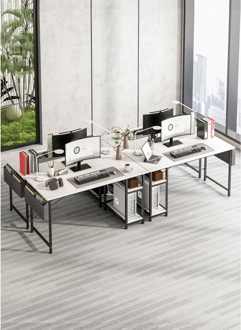 ADEBOLA 140 CM Gaming Table With Storage Bag, Large Office Desk with 2 Storage Shelves, Study Writing Desk with CPU Stand, PC Desk for Home Office, Bedroom, Gaming Room - Image 4