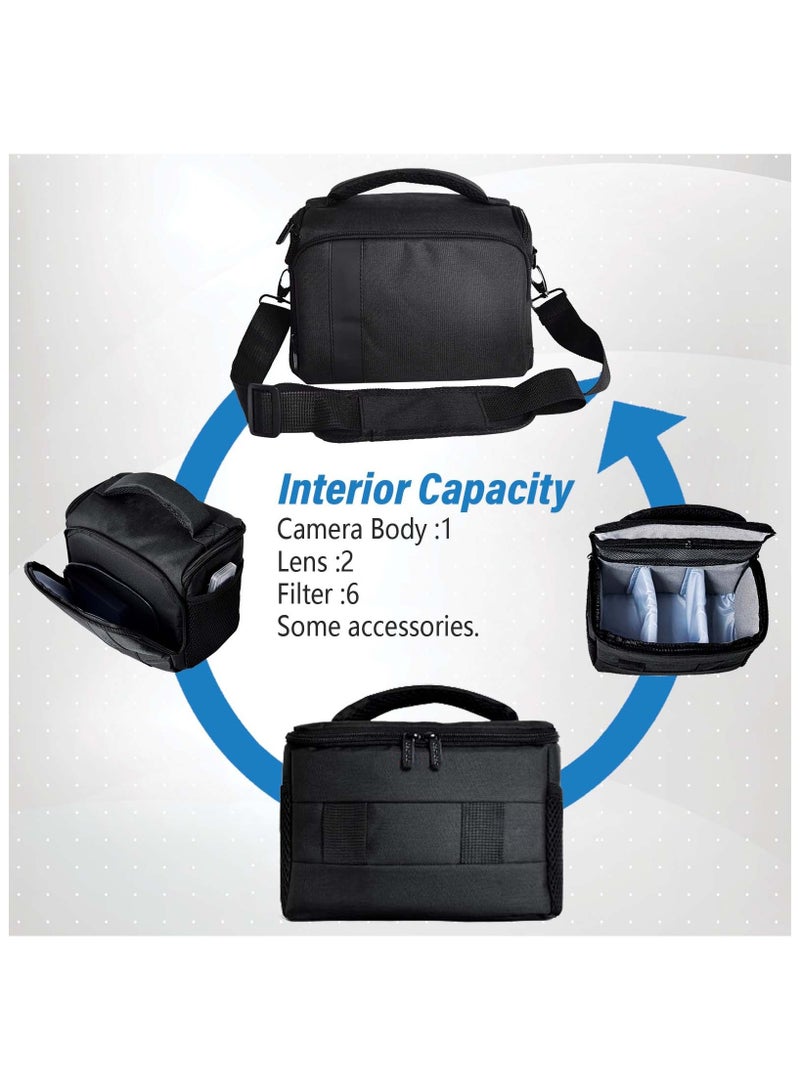 Coopic حقيبة كاميرا BL-26 ماسنجر سوداء متوافقة مع كاميرات نيكون سوني كانون أوليمبوس - Image 3
