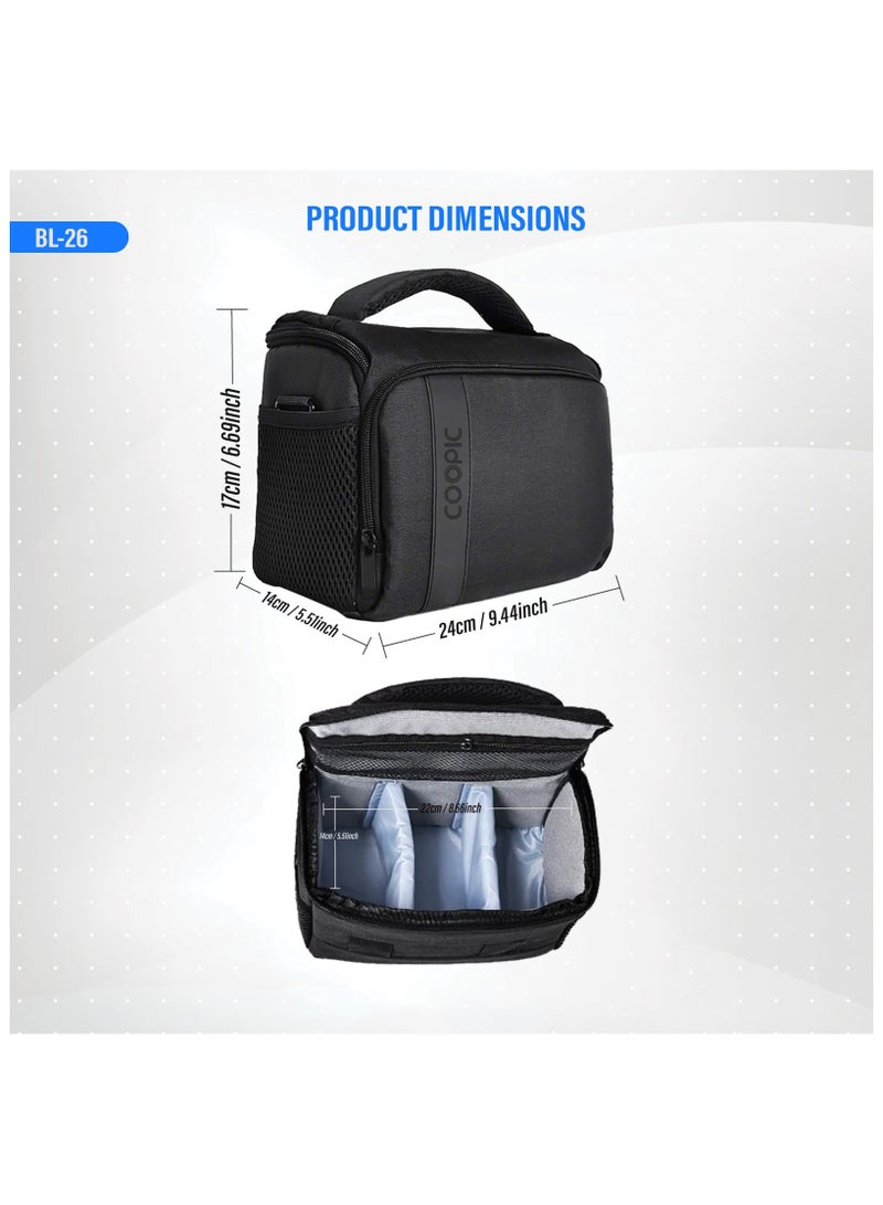 Coopic حقيبة كاميرا BL-26 ماسنجر سوداء متوافقة مع كاميرات نيكون سوني كانون أوليمبوس - Image 2