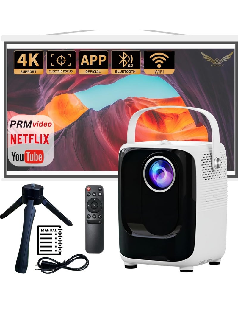 ELTRAZONE S10 Portable Projector: 1920x1080P Resolution, Bluetooth, WiFi, USB/SD Support, 8000 Lumens - Image 1