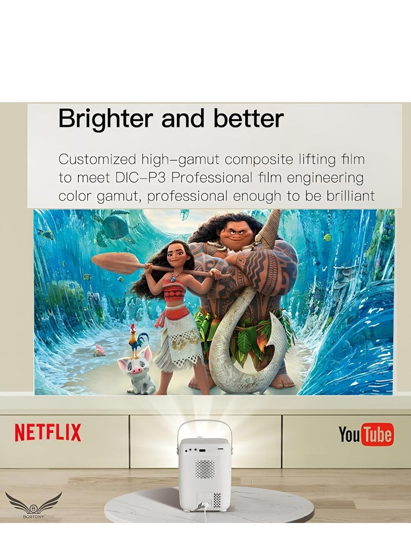 ELTRAZONE S10 Portable Projector: 1920x1080P Resolution, Bluetooth, WiFi, USB/SD Support, 8000 Lumens - Image 2