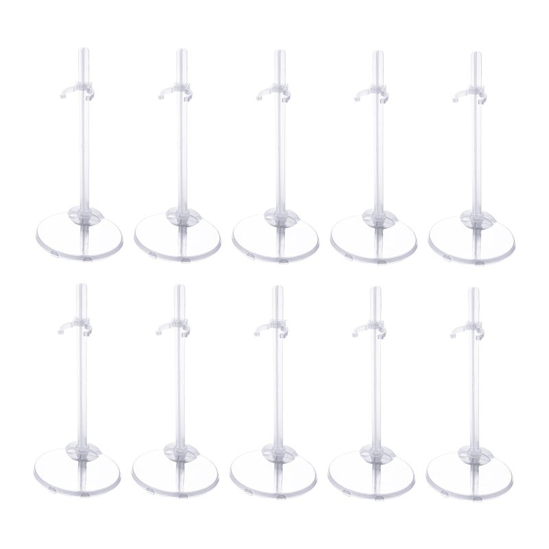 XJMWXHFC 10pc Adjustable Doll Display Holders Clear Plastic Action Figure Stands Transparent Support for 1113 Inch Tall Dolls - Image 2