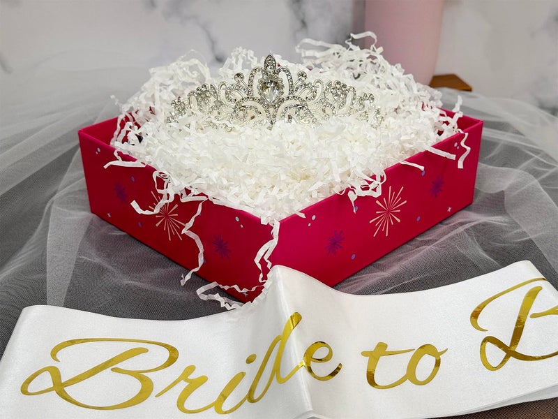 JETKONG 3 Pcs Bachelorette Party Decorations Bridal Shower Crown, Bride to Be Sash&Veil for Women Bachelorette Party Gifts, Bachelorette Party Supplies, Gifts, Favors (Silver) - Image 3