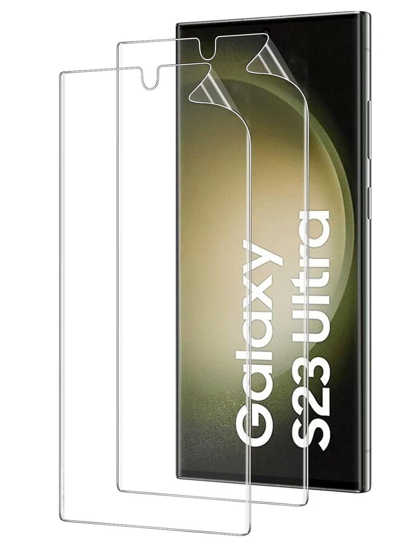 2 Pack Samsung Galaxy S23 ULTRA Hydrogel Screen Protector (2023) Case Cover Friendly Flexible Film 【Fingerprint Reader,Easy to install】 Bubble-Free Protection Phone Accessories - Image 1