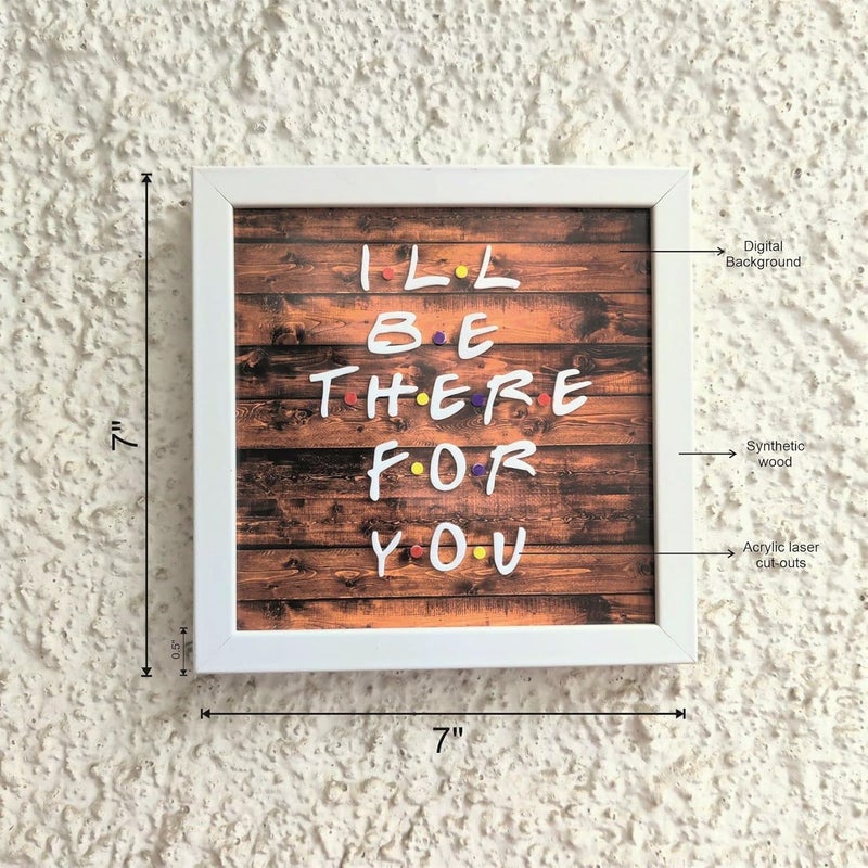 IMI Studios Wooden Ill Be There For You Brown Background Frame for Wall Hangings or Table Decor - Image 2