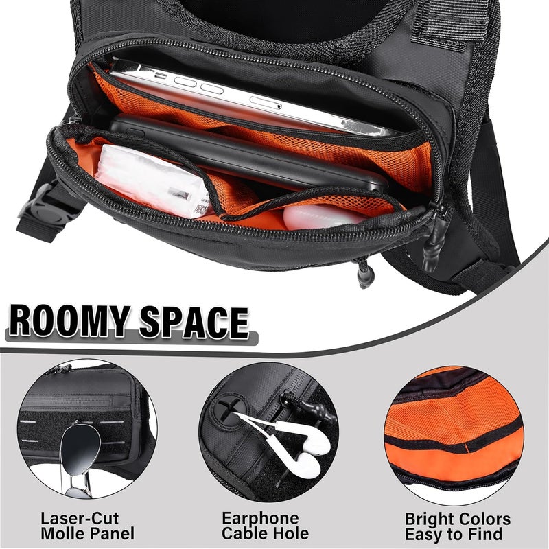 MOZETO Chest Pack for Men, Sports Utility Mens Chest Bag Lightweight Running Vest for Men with Built-In Phone Holder for Workouts, Running, Cycling - Image 3